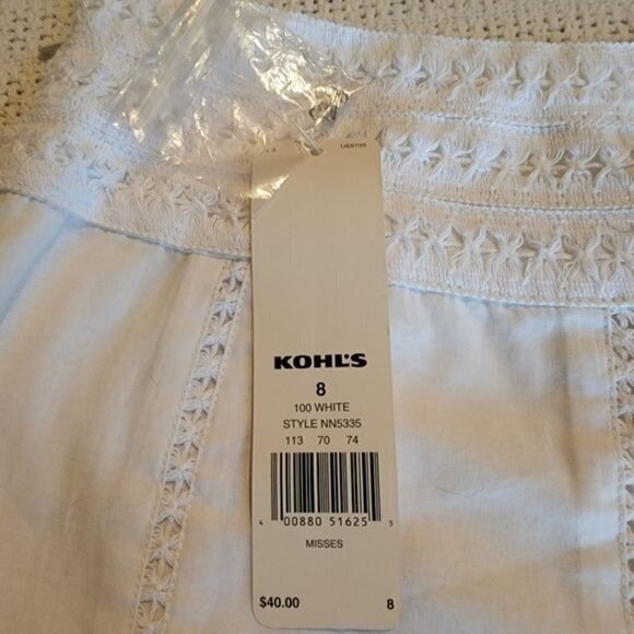 Apt. 9 Lined White Lace Throughout & Bottom Side Zippered Sz.‎ 8 Skirt - Picture 8 of 10